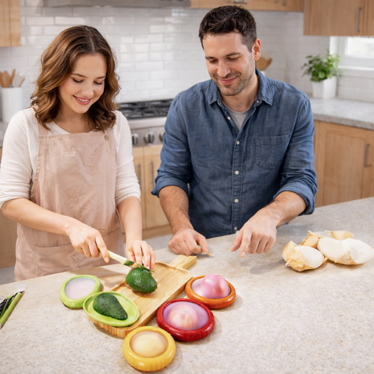 Bayofi® Silicone Fruit Saver Set – Reusable Avocado Saver, Tomato & Lemon Keeper, BPA-Free Food Storage Covers for Fresh Produce