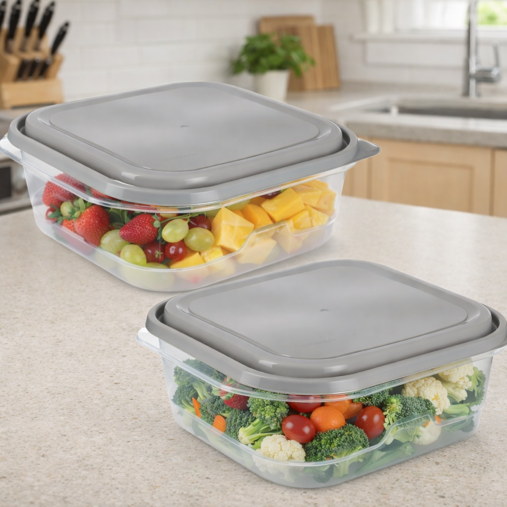 Bayofi® Extra Square Food Storage Containers – Airtight, Stackable & BPA-Free, Kitchen Organization Set for Meal Prep, Fridge & Pantry (Multiple Sizes Available)