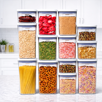 Bayofi® Airtight Food Storage Container with Push Button Lid | Stackable Kitchen Storage Box