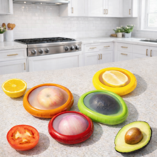 Bayofi® Silicone Fruit Saver Set – Reusable Avocado Saver, Tomato & Lemon Keeper, BPA-Free Food Storage Covers for Fresh Produce